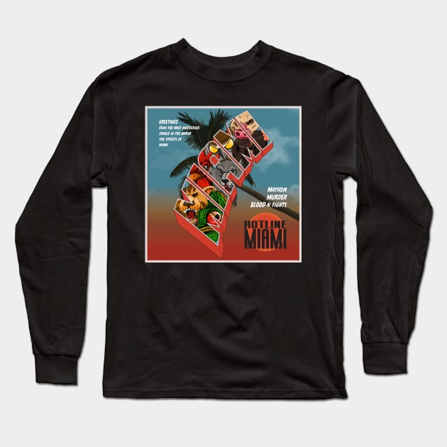 Hotline Miami Connection Long Sleeve T-Shirt by Mansemat